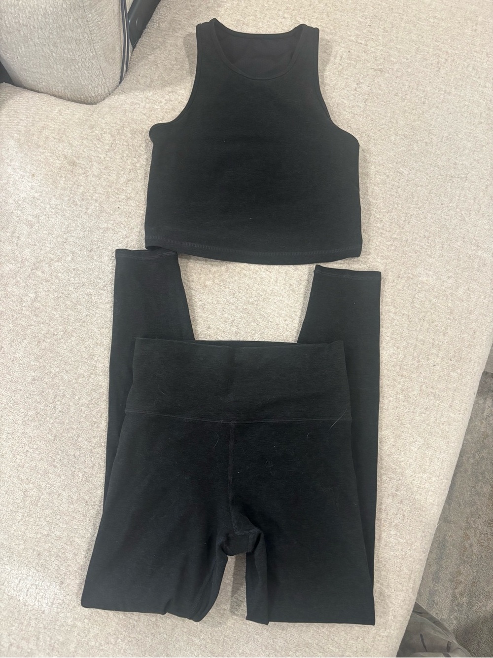 Vuori Black Tank Top and Leggings Set